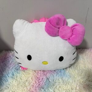 Hello Kitty White and Pink Plush Backpack